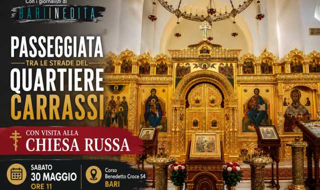 Bari, passeggiata tra le strade del quartiere Carrassi con visita alla Chiesa Russa